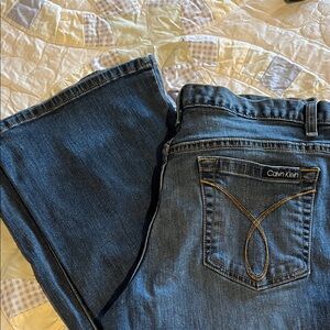 Calvin Klein Women's Dark Blue Flare Jeans